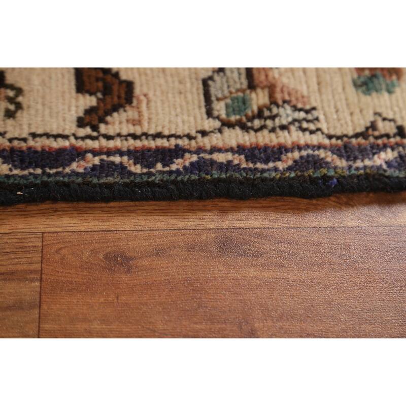 Hand Knotted Oriental 100% Wool Carpet Traditional Geometric Red Hamedan Runner Rug - 10' 2'' X 3' 2''