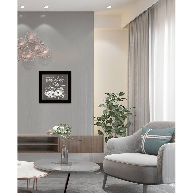 TrendyDecor4U Contemporary " Grateful Heart" Framed Print Wall Art