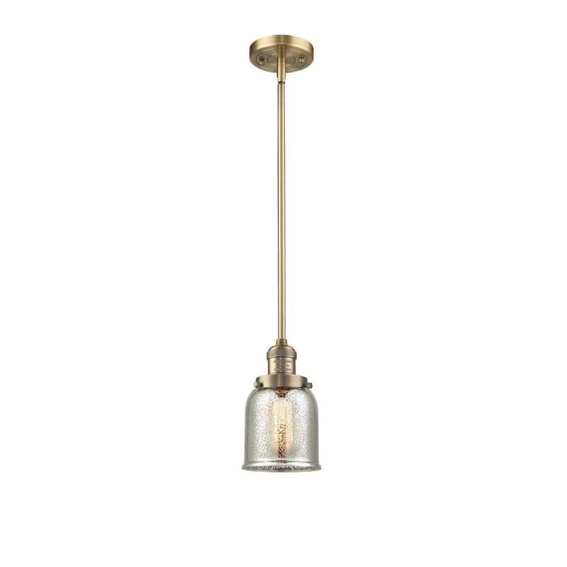 Innovations Lighting Franklin Restoration Bell - 1 Light 5" Stem Hung Mini Pendant - Silver Plated Mercury/Brushed Brass