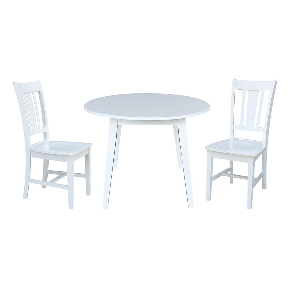 42" Round Dual Drop Leaf Table with Dining Chairs