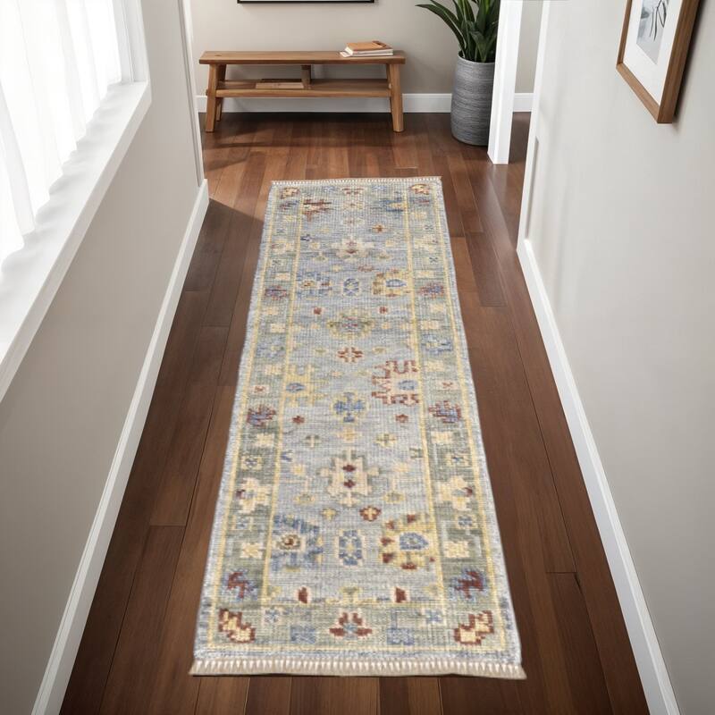 HomeRoots Floral Traditional Runner Area Rug - 96.00 in. x 30.00 in.  x 0.40 in.