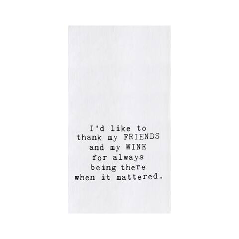 Friends & Wine Printed Kitchen Towel