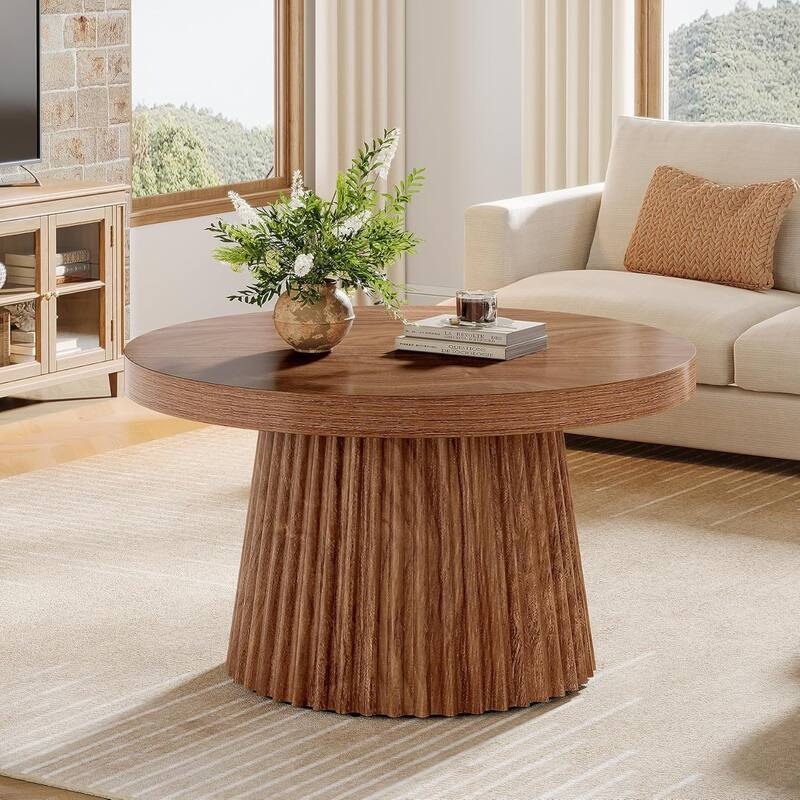 Round Coffee Table, 31.5" Modern Circle Center Table