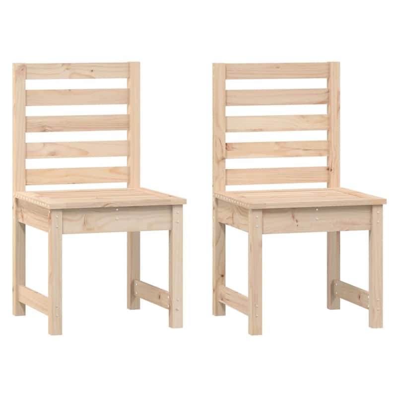 vidaXL Garden Chair Set of 2 Natural wood Solid Pine Wood Medium - 18.9 x 19.7 x 36.0