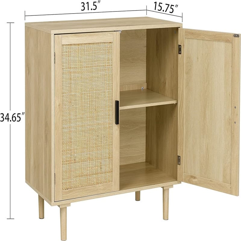 Sideboard Buffet CabinetKitchen Storage Cabinet - 15.8"D x 31.5"W x 34.6"H