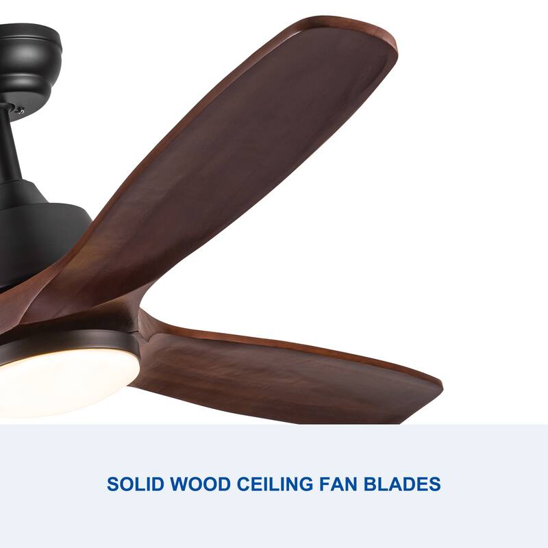 52" Farmhouse Rustic LED Ceiling Fan with Remote Control