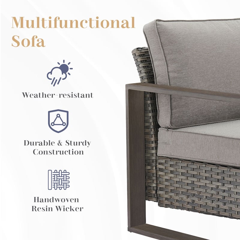 High Back Outdoor Furniture with Thick Cushion