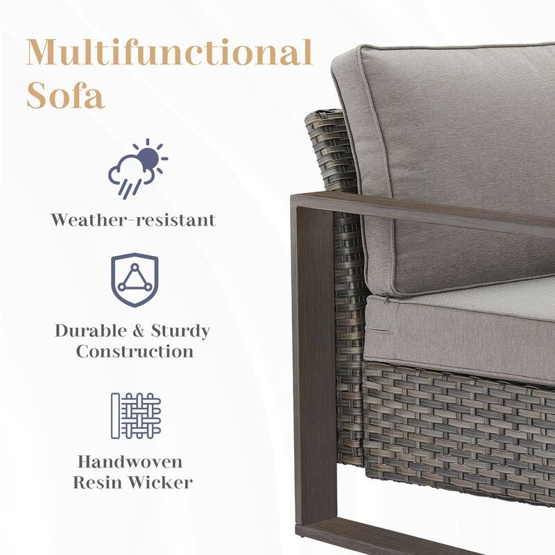 Outdoor Patio Chair with Thick Cushion