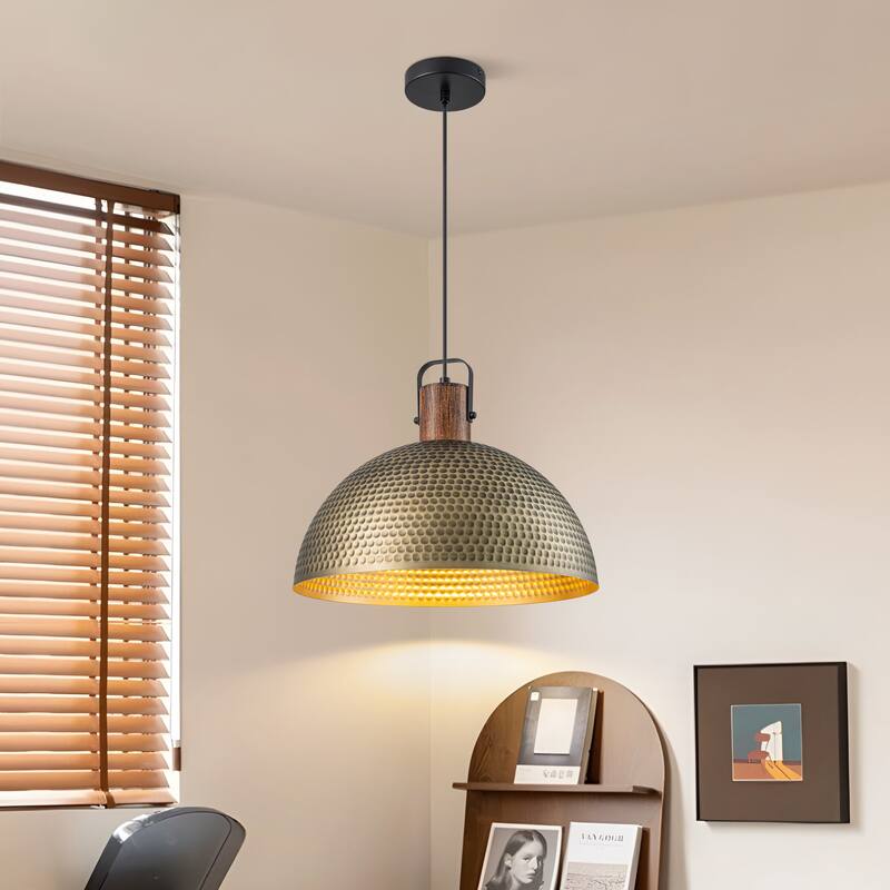 Starsky Modern 11.81in./15.75in.Dome Pendant Light with Hammered Shade