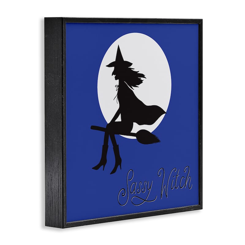 Stupell Sassy Witch & Full Moon Framed Giclee Art Design By Sazerelli Designs