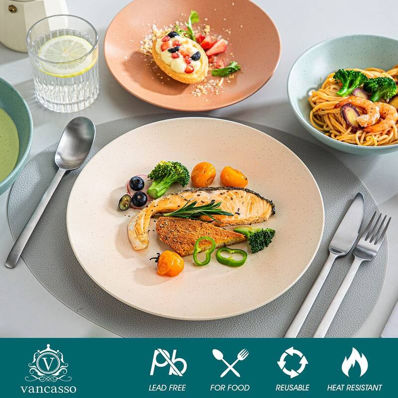 vancasso SABINE Stoneware Speckled Glaze Dinnerware Set