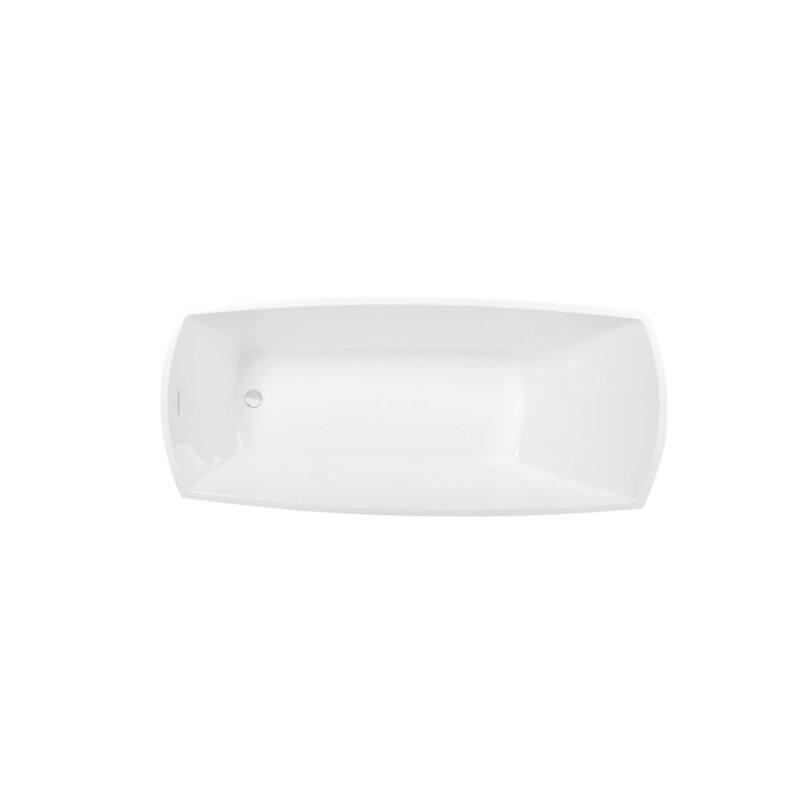 Peter Soaking Single Slipper Rectangular Bathtub in Glossy White