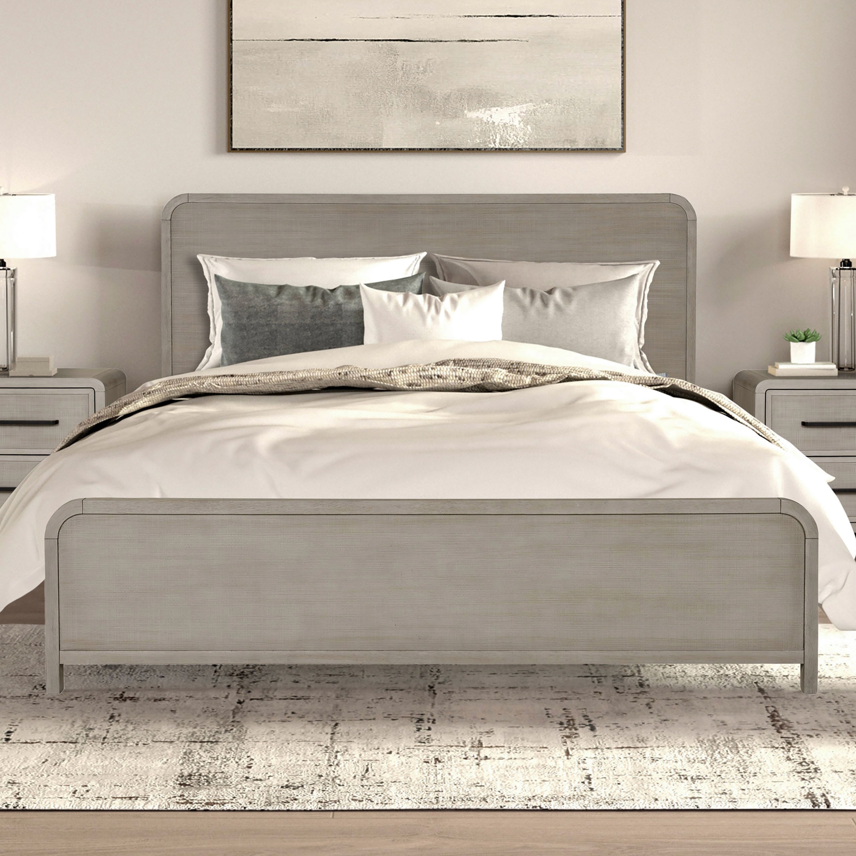 Furniture of America Billet Modern Natural Oak Wood Panel Bed