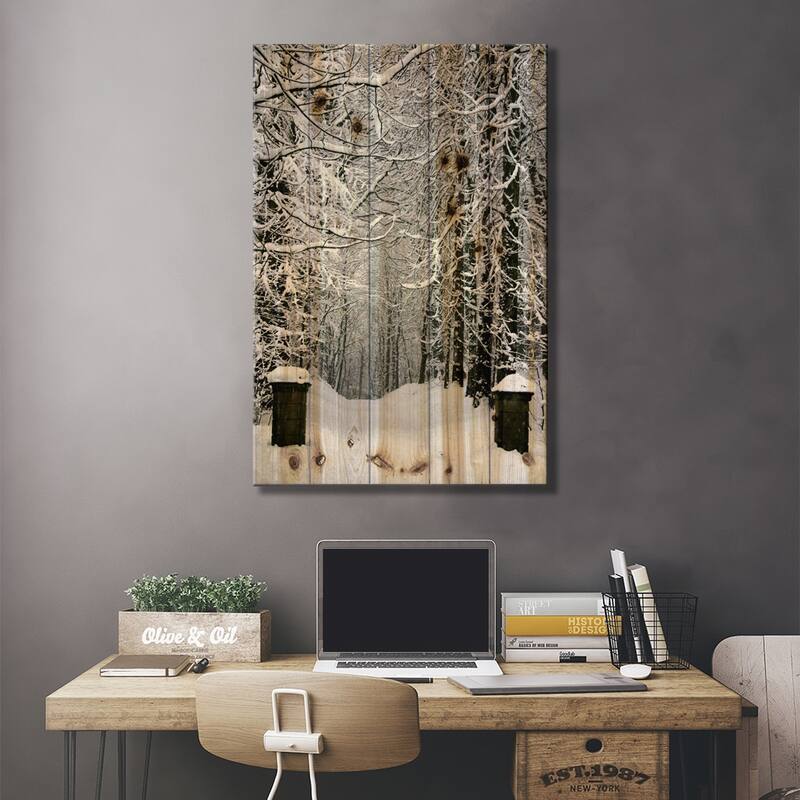Winter Time Print On Wood by Unknown Artist - Multi-Color