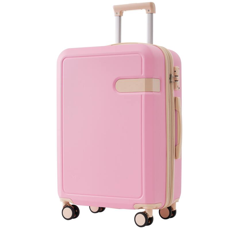4 Piece ABS Expanable Spinner Wheels Lightweight Luggage Set w/TSA Lock and Compression Packing Cubes