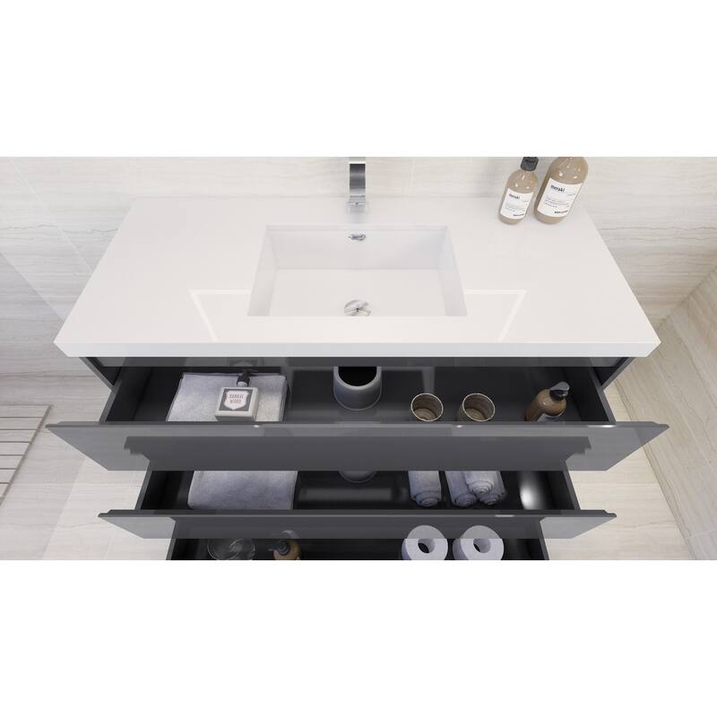 Aron 48'' Freestanding Vanity with Reinforced Acrylic Sink
