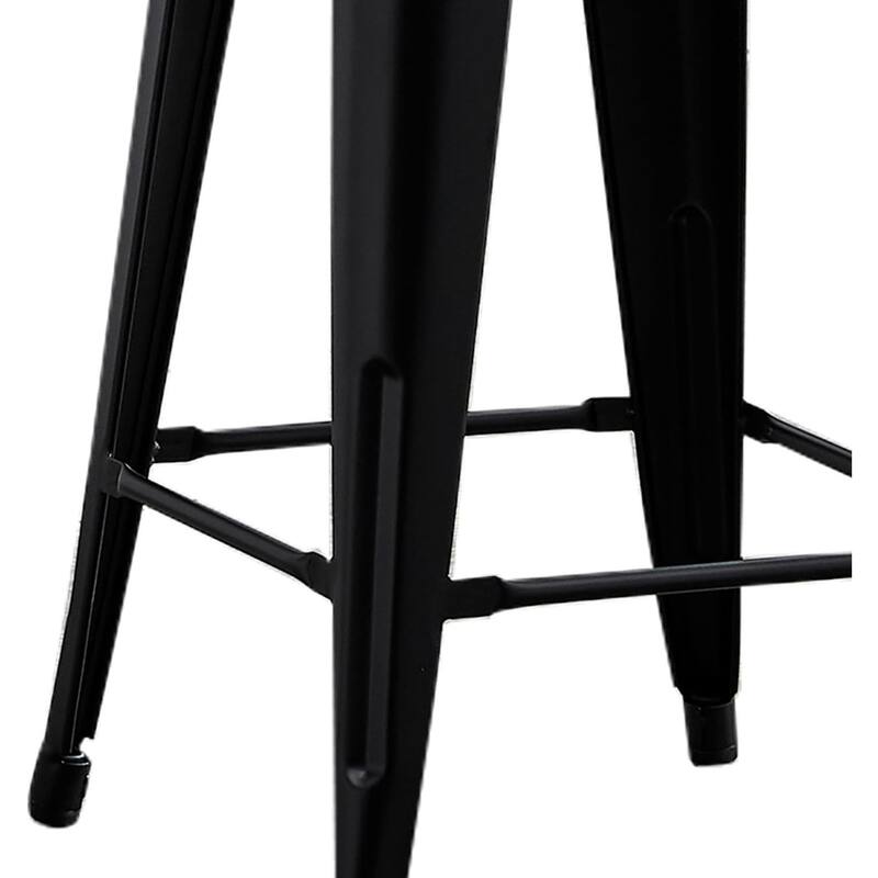 Backless Light Weight Industrial Vintage Costal Metal Bar Stools Without Back and 4 Leg Design (Set of 2)(24" Seat)