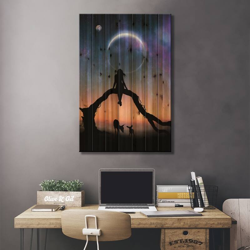 Dream Print On Wood by Abdullah Evindar - Multi-Color