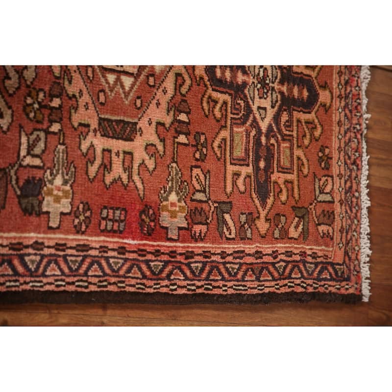 Gharajeh Persian Vintage Area Rug Hand-Knotted Wool Carpet - 2'6"x 6'1"
