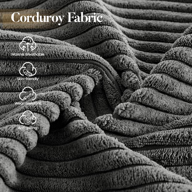 HOOOWOOO Modern Minimalist Style Sectional Couch Modular Corduroy Sofa for Living Room