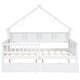 preview thumbnail 11 of 26, Full Size House Platform Bed with LED Light, 2 Drawers & Storage Shelves, Wooden House-Shaped Daybed Sofa Bedframe w/ Guardrail