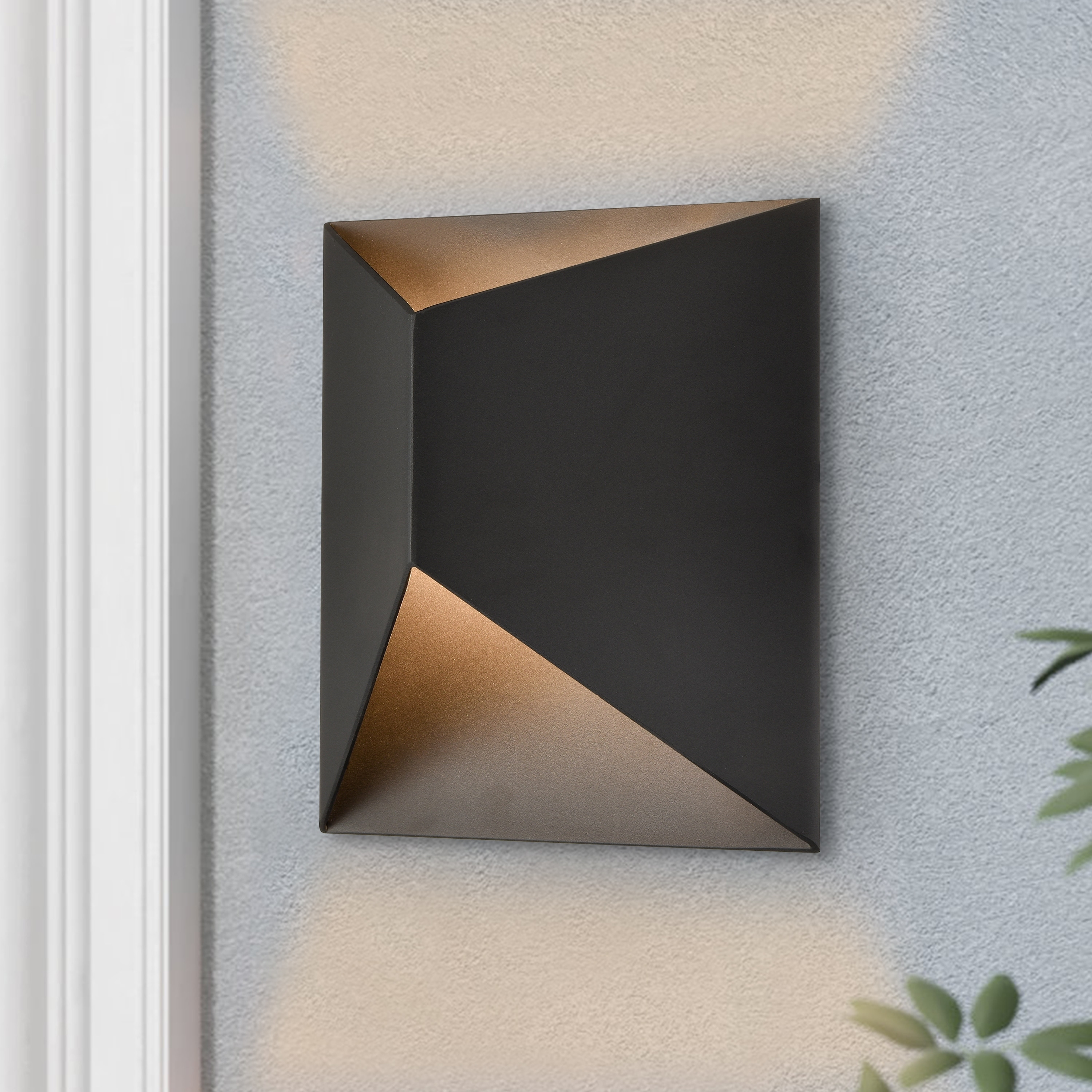 C Cattleya 2-Light Modern Matte Black Integrated LED Outdoor Wall Light