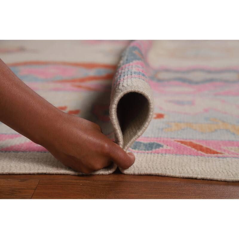 Hand Knotted Oriental 100% Wool Carpet Transitional All-Over Beige & Ivories Oushak Area Rug - 12' 3'' X 9' 3''
