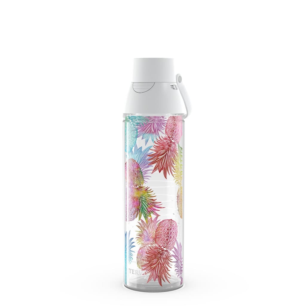 Tervis Watercolor Pineapples Made in USA Double Walled Insulated Travel Tumbler, Classic - 24oz Venture Lite Water Bottle