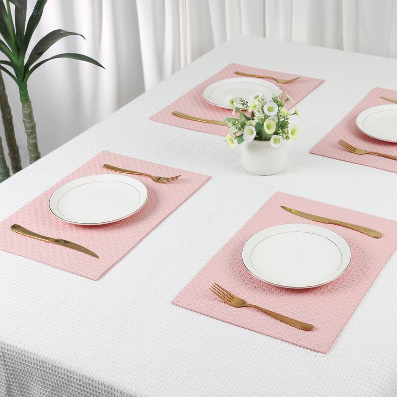 Placemats Set of 6 Woven Placemats for Dining Table Decor Indoor Outdoor Kitchen Table Mat - 17*12in