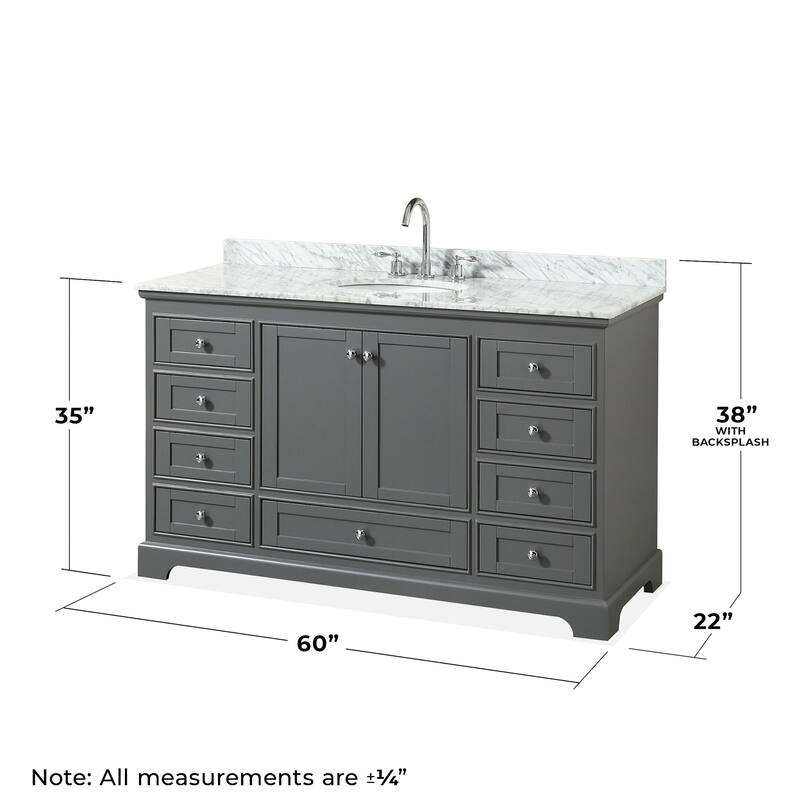 Wyndham Collection Deborah 60" Free Standing Single Vanity Set with