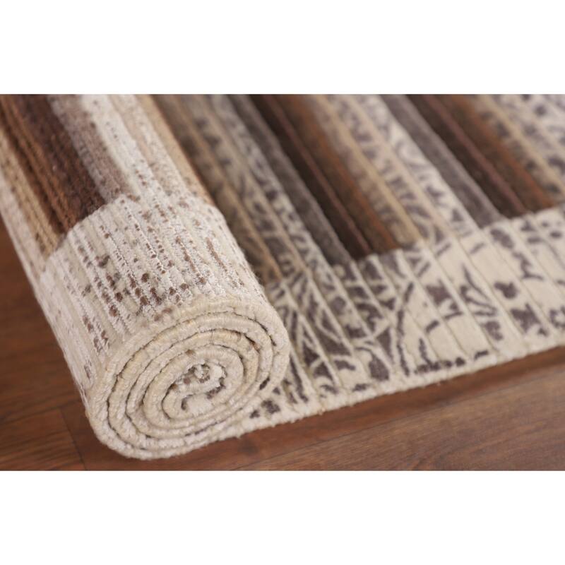 Modern Oriental Accent Rug Handmade Abstract Wool Carpet - 2'9"x 4'8"