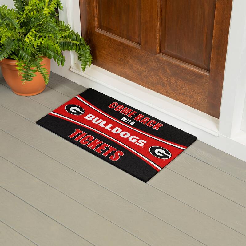 University of Georgia 28 in. x 16 in. PVC "Come Back With Tickets" Trapper Door Mat