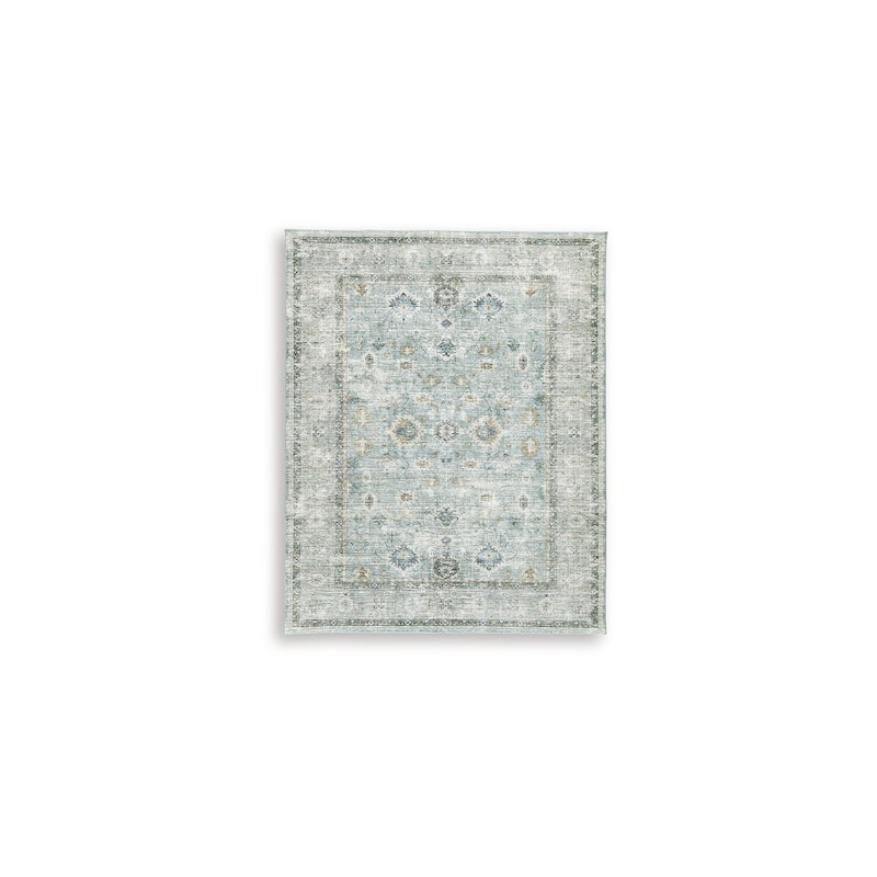 Signature Design by Ashley Ladstoney Teal/Beige/Gray 8' x 10' Memory Foam Area Rug - 7'7"W x 9'6"D