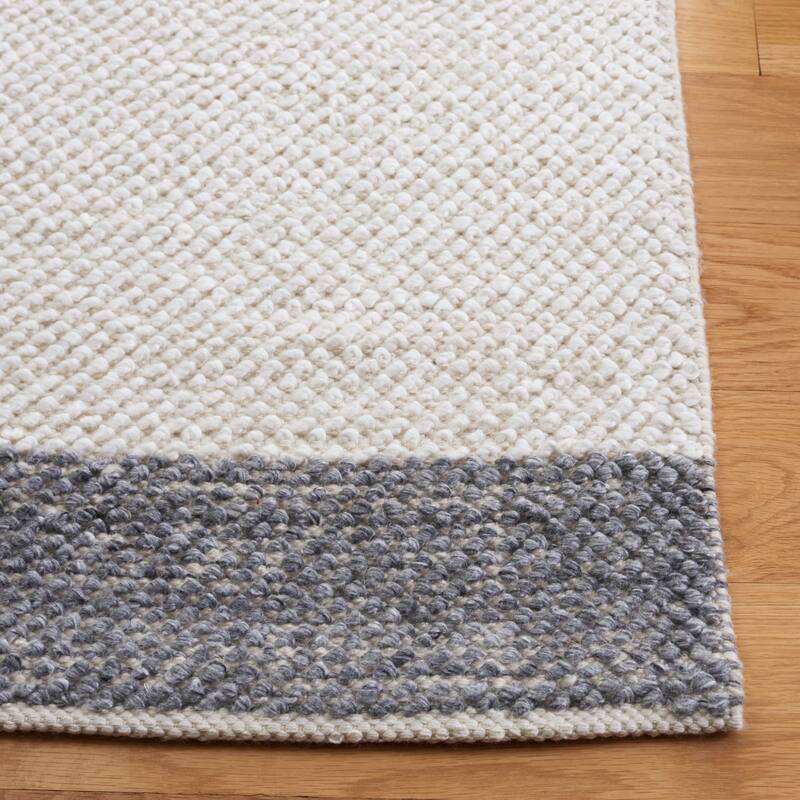 SAFAVIEH Handmade Natura Vroni Transitional Wool Rug - 6' Square - Ivory/Grey