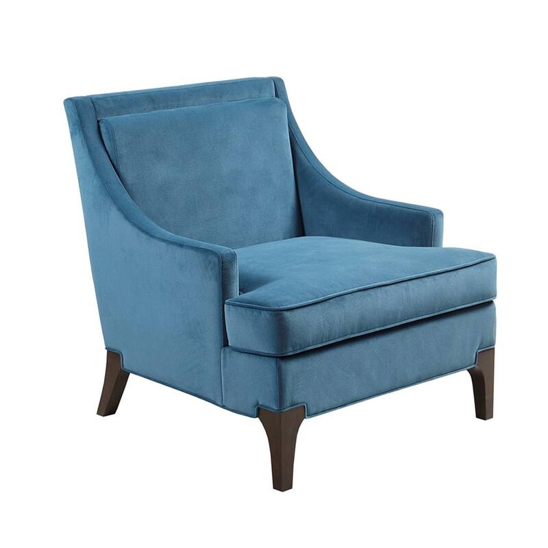 Roomfitters Modern Upholstered Accent Armchair, Martha Stewart Perry Street Sleek Lounge Seating with Lumbar Pillow,