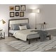 preview thumbnail 26 of 24, HOMCOM Full Size Bed Frame with Upholstered Headboard, Platform Bed Frame with Wooden Slats