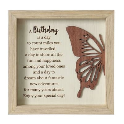 Butterfly With Text- Birthday Plaque