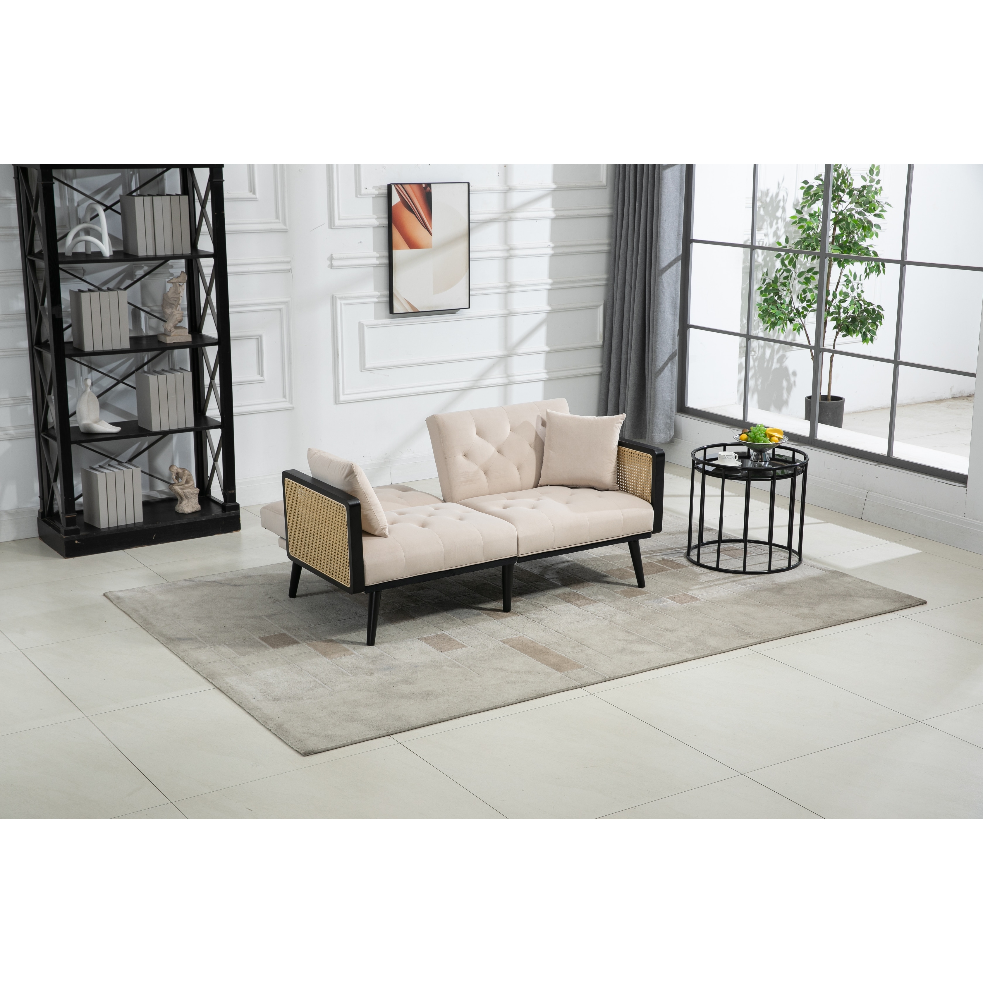 Velvet Loveseat Sofa Convertible Futon Sofa Bed Sleeper Twin Size