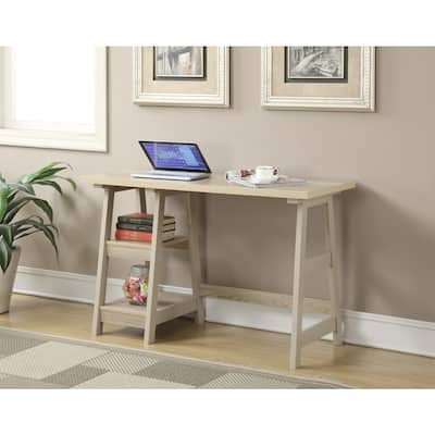Modern Desk with Shelves - Home Office Computer Writing Workstation