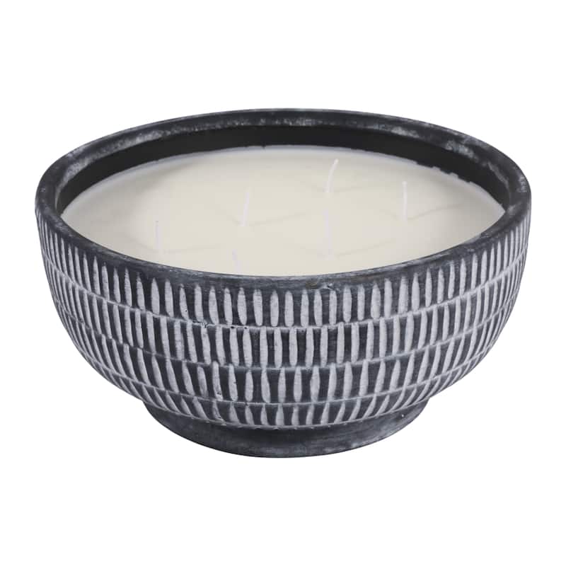 Decorative Textured Ceramic Neroli and Basil Scented Candle