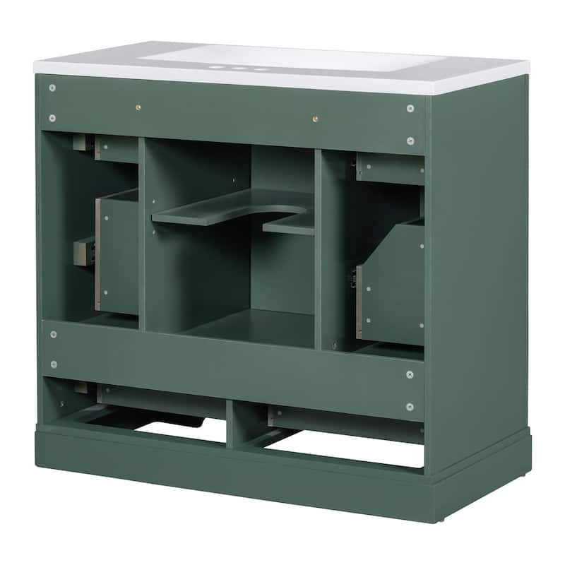 36 inch MDF Freestanding Bathroom Vanity Set with Adjustable Shelf - 36" x 18"