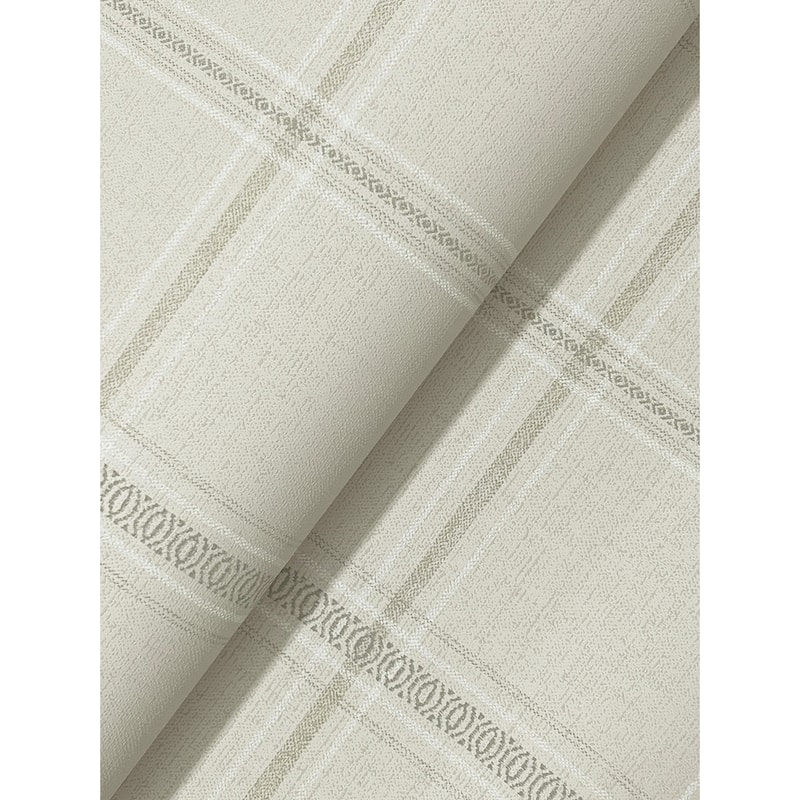 Chesapeake Auberge Taupe Plaid Wallpaper