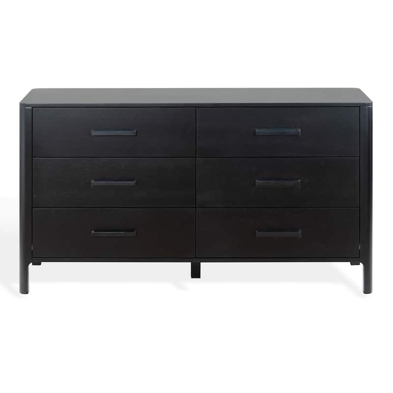 SAFAVIEH Couture Abbiava 6-Drawer Wood Dresser - Black/Black