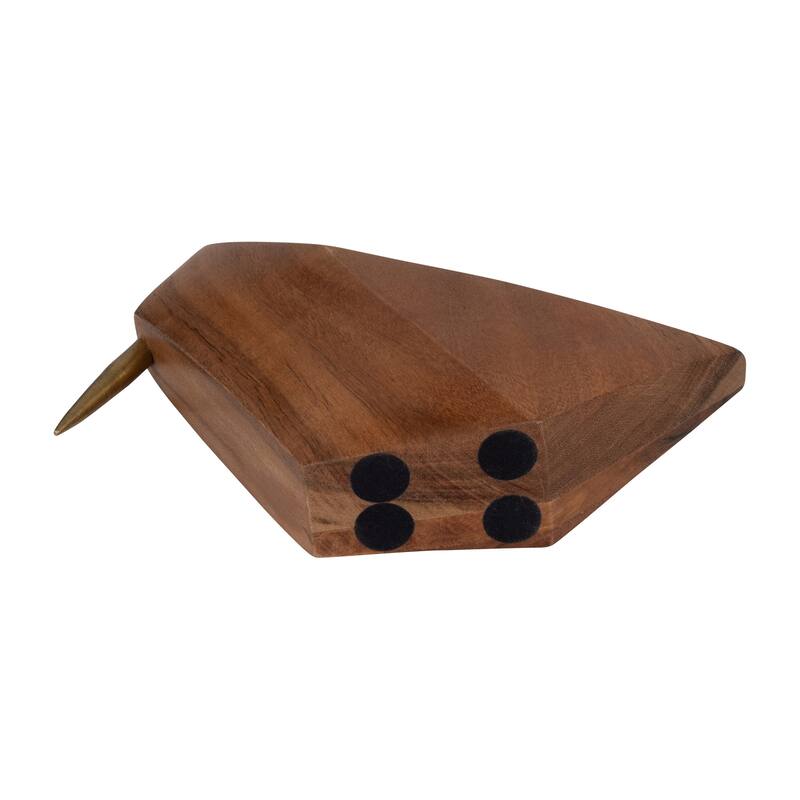 Sagebrook Home Wood, Standing Bird, Brown, Novelty, Solid Color
