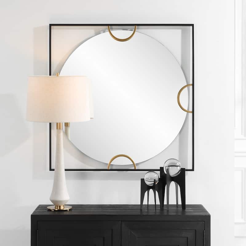 Uttermost 09958 Hinson 39" Diameter Circular Framed Bathroom Mirror