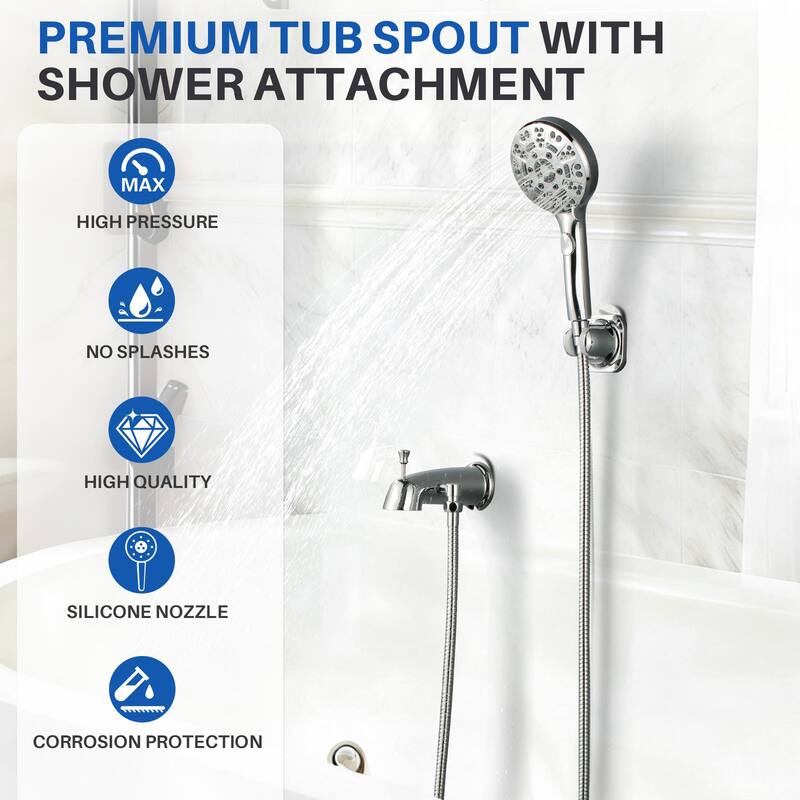 WOWOW Integrated Diverter Bathtub Spout with Handshower