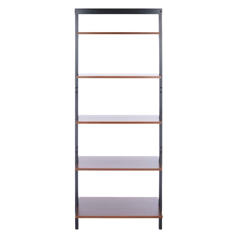 SAFAVIEH Vukica 5-Tier Leaning Etagere Bookcase - 27.6" W x 14" L x 76" H - 28Wx14Dx76H