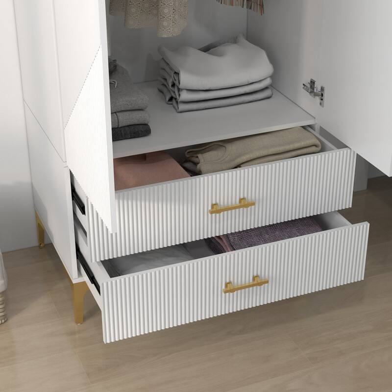 white wardrobe closet with doors and drawers,armoire closet, wardrobe storage closet