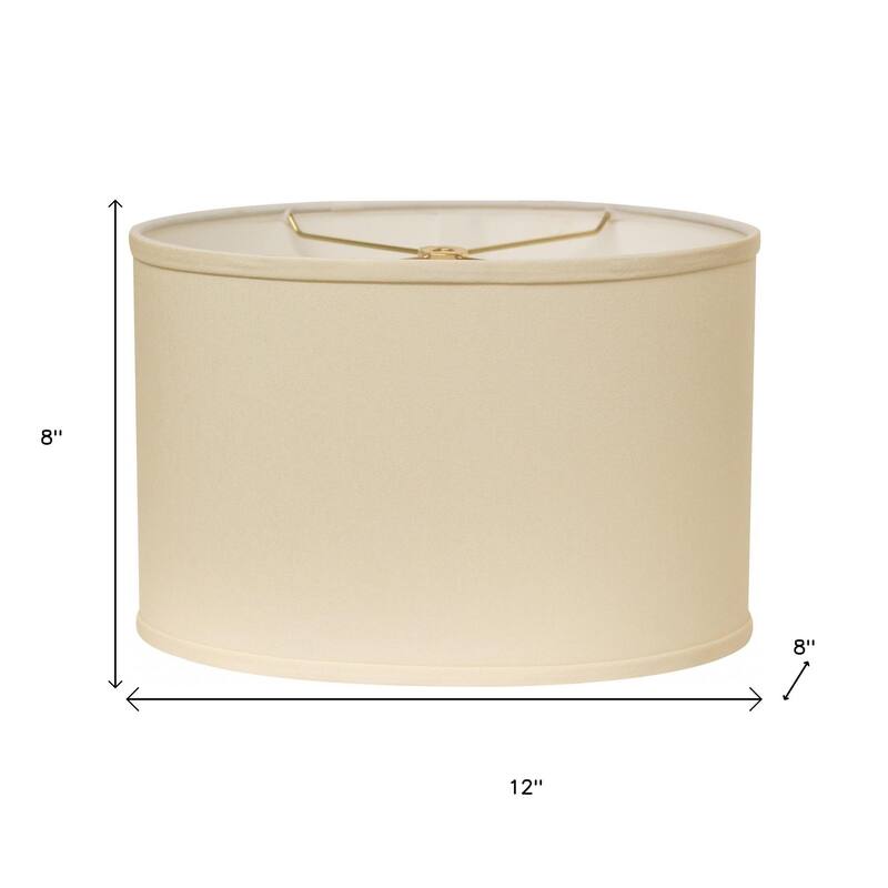HomeRoots Ivory No Slub Innsbruck Oval Lamp Shade - 8" L x 12" W x 8" H
