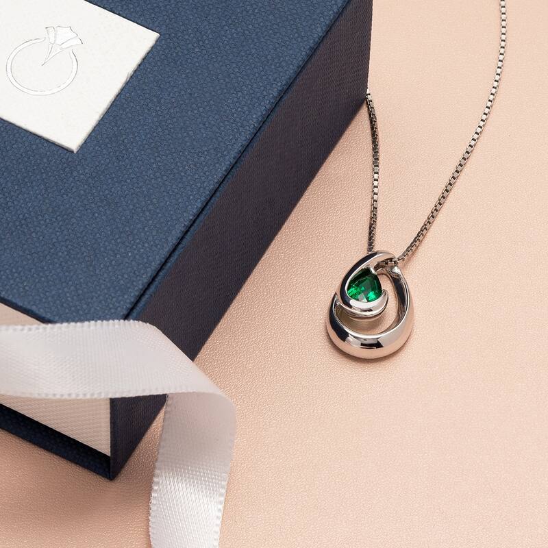 0.5 ct Emerald Pendant in Sterling Silver